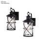 preview thumbnail 13 of 11, VAXCEL Adams 1-Light Black Dusk to Dawn Sensor Outdoor Wall Sconce, Durable Steel, Clear Seeded Glass Shade, LED Compatible