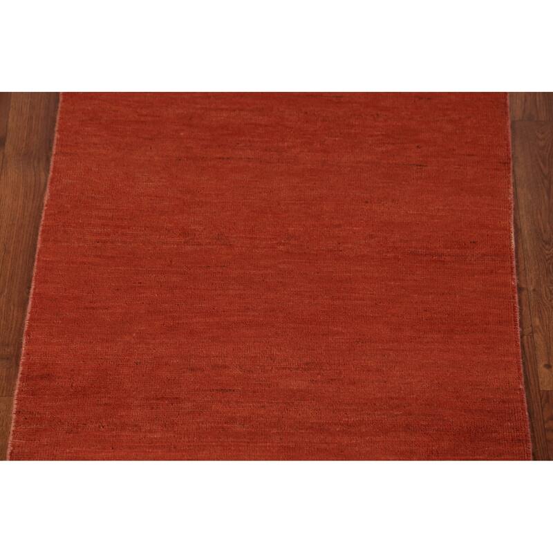 Modern Gabbeh Oriental Rug Hand-Knotted Foyer Wool Carpet - 2'7" x 5'11"
