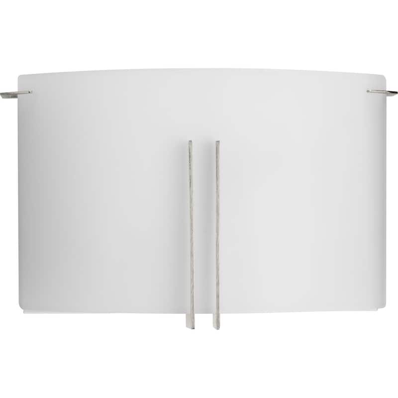 Modern Glass Sconce Two-Light Brushed Nickel Wall Sconce - 12 in x 4 in x 7.5 in