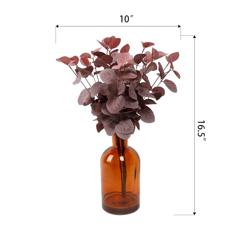 16.5"H Fall Floral Arrangement in Glass Vase