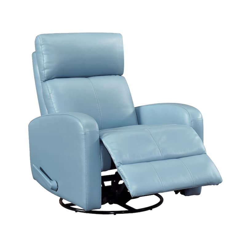 Creek 31.5" Leather Manual Swivel Glider Recliner - 360-Degree Swivel