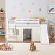 preview thumbnail 5 of 13, COSTARS Kids Loft Bed with Slide and Ladder, Solid Wood Twin Loft Bed with Tent and Guardrails