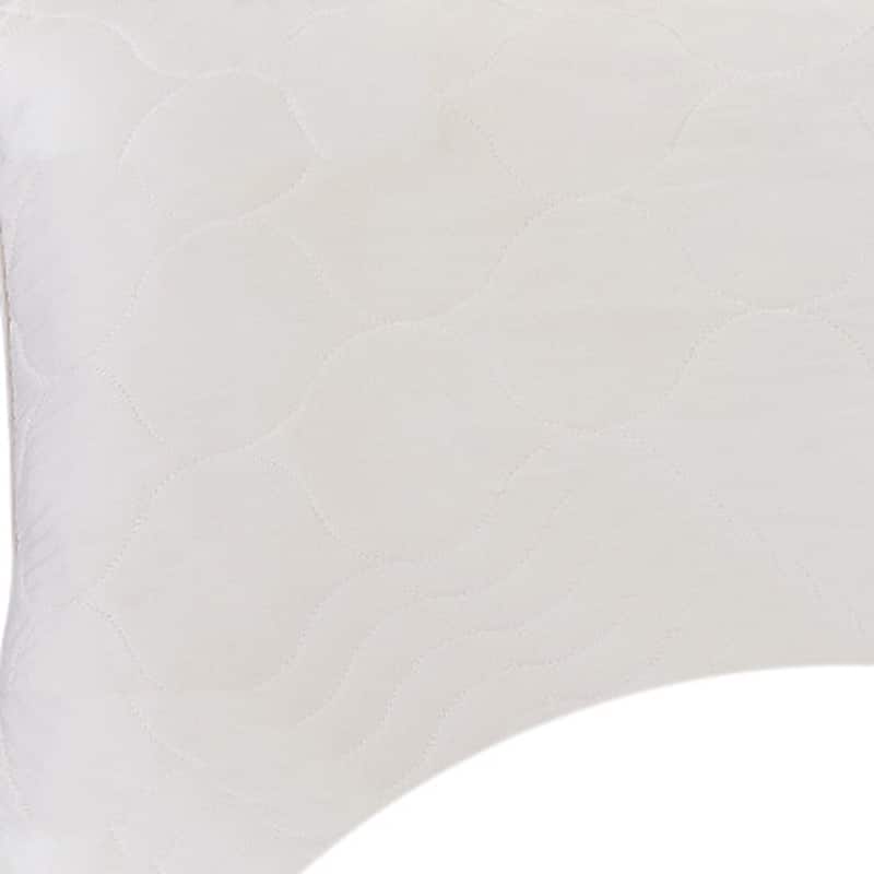 HomeRoots Cotton Latex Foam And Wool Hypoallergenic Ergonomic Queen Size Bed Pillow - Ivory