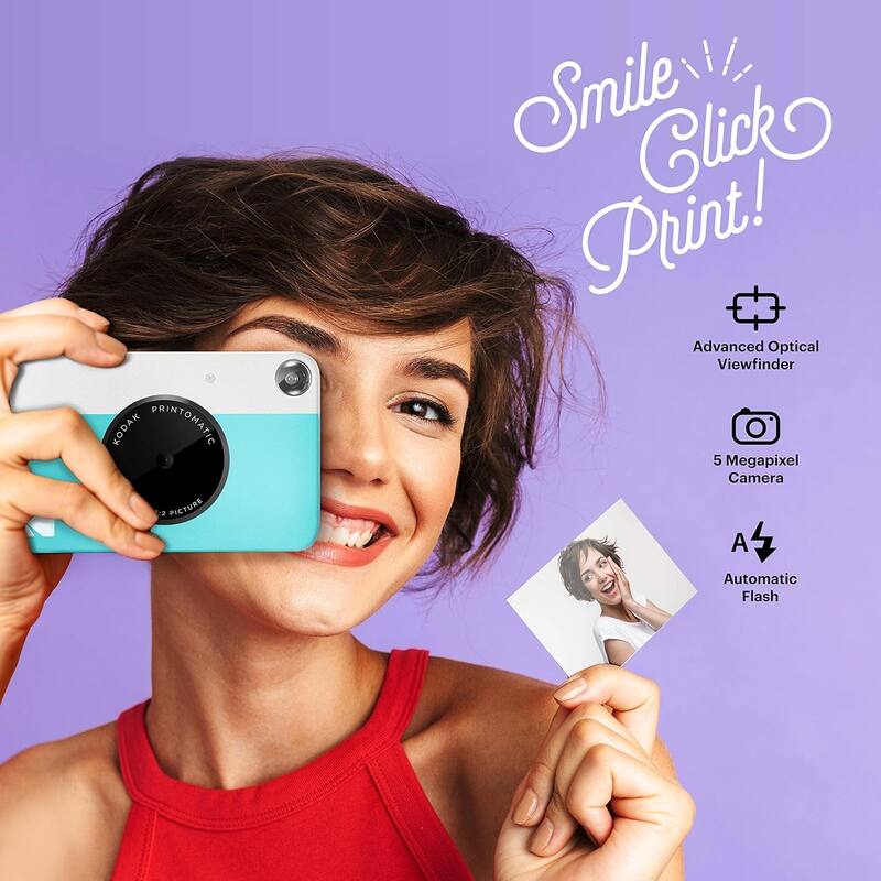 Kodak Printomatic 5MP Instant Print Camera, Case & Zink Photo Paper (20 Sheets) Bundle - N/A