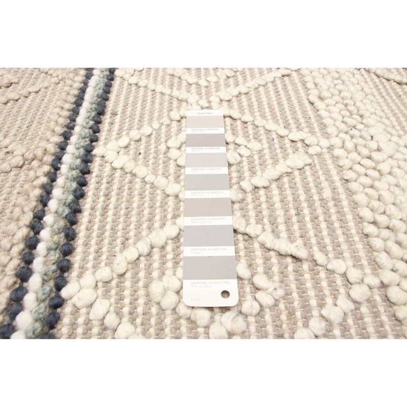 ECARPETGALLERY Braid weave Sienna Grey Wool Rug - 4'11 x 8'2
