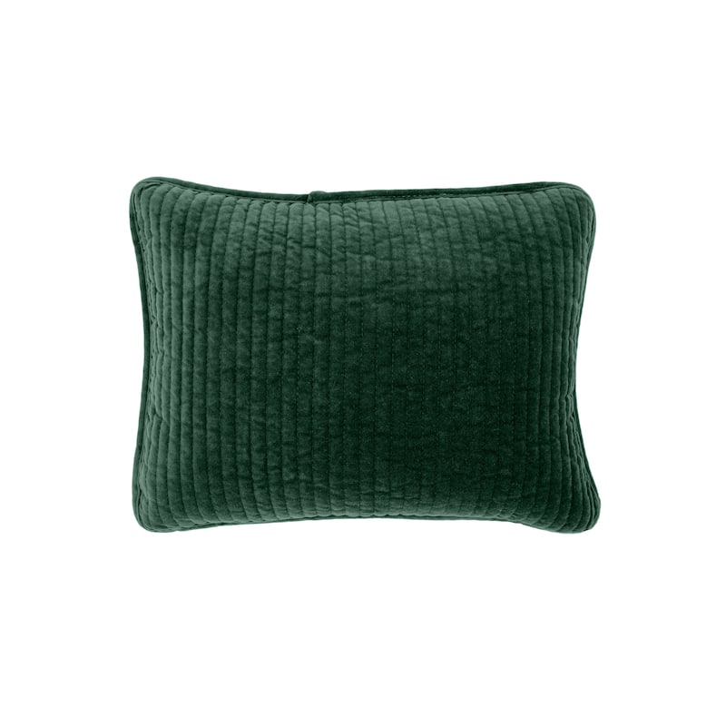 HiEnd Accents Stonewashed Cotton Velvet Boudoir Pillow - Emerald
