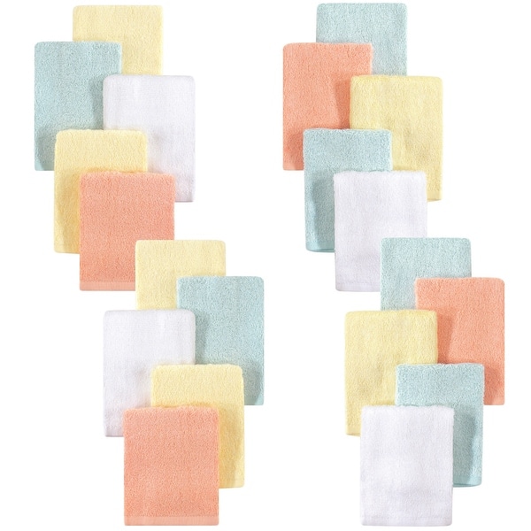 slide 1 of 1, Little Treasure Baby Unisex Rayon from Bamboo Luxurious Washcloths, Yellow Peach 20-Pack, One Size