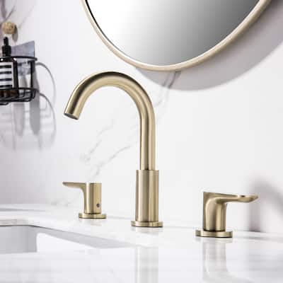 Widespread Double Handles Bathroom Sink Faucet With Swivel Spout