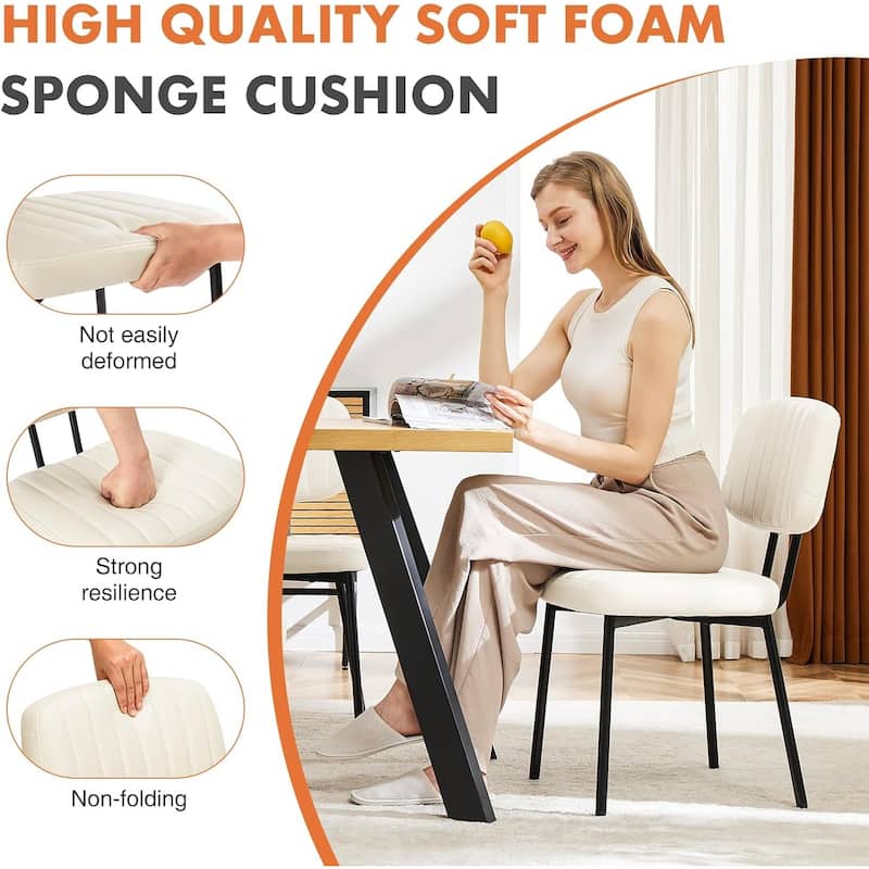 Dining Chairs Set of 2, Upholstered Faux Leathe Kitchen Dining Room Accent Chairs for Kitchen, Living Room