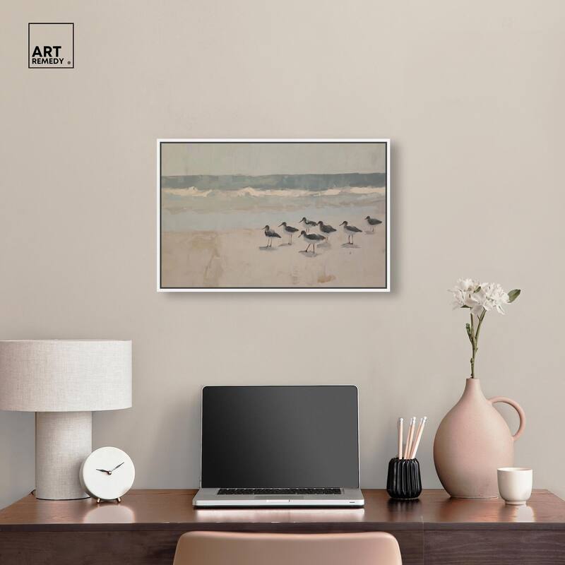 Seagulls at the Beach II Canvas by Art Remedy
