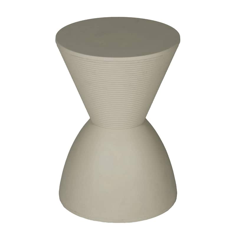 12 in. Gray Round Plastic End Table with Pedestal Base