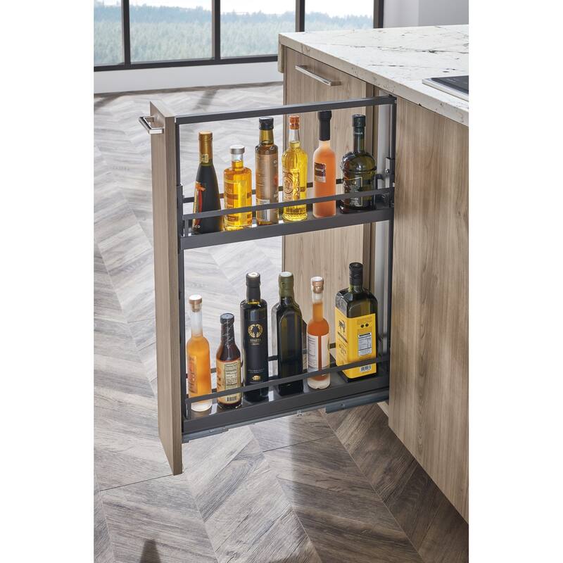 Kessebohmer 4" Wide Metal Trays for 24" to 32" Base Pull Out Cabinet - Champagne