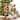 Glitzhome Set of 3 Wooden Christmas Novelty Pink Cake & Gingerbread Man & Elf Dog Nutcracker