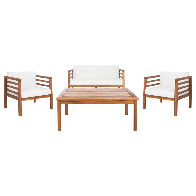 SAFAVIEH Outdoor Samira 4-Piece Outdoor Set - 26W x 26D x 49H