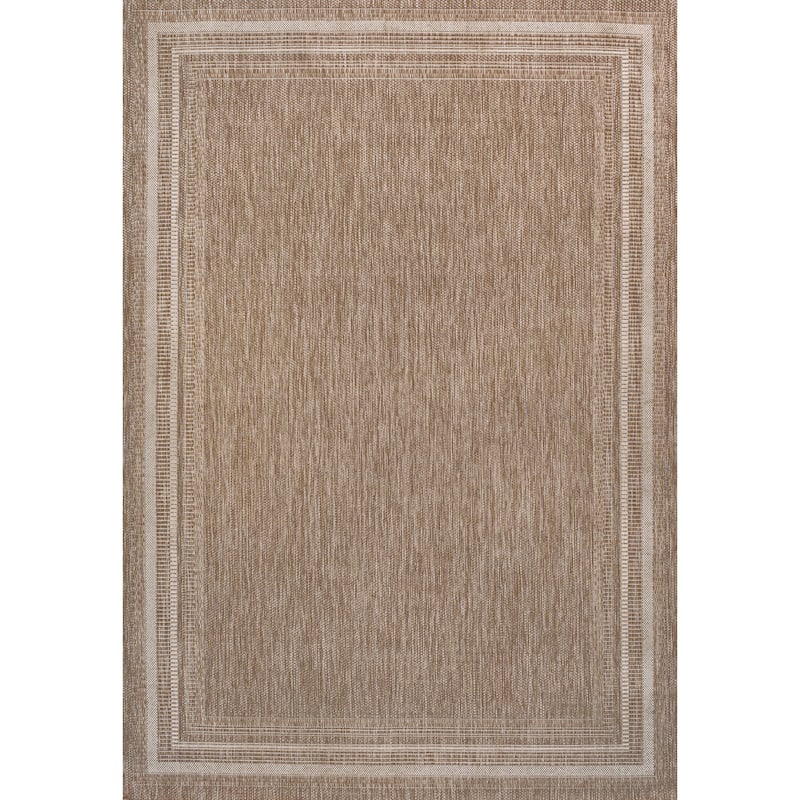 JONATHAN Y Athena Traditional Casual Pinstripe Border Indoor/Outdoor Area Rug - 8 X 10