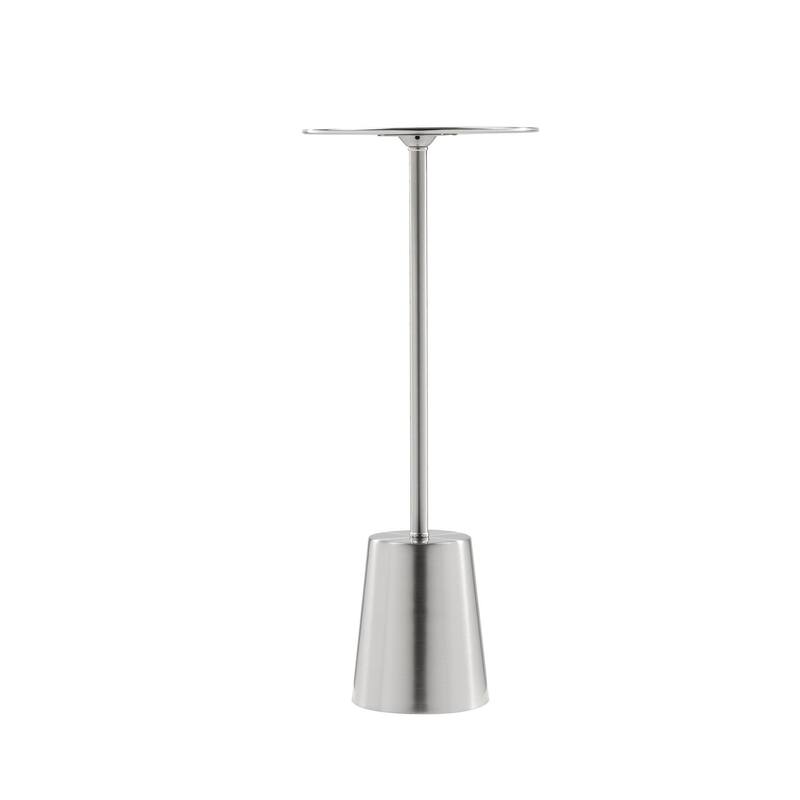 8 in. Silver Round Metal End Table, Sturdy Build End Side Table for Living Rooms