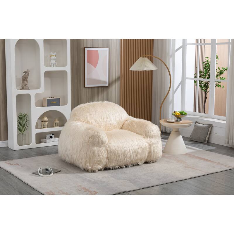 Bean Bag Sofa Chaise Lounges High Density Foam Filled Lazy Sofa, Beige Bed Bath & Beyond