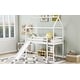 preview thumbnail 16 of 14, Twin Size House Loft Bed with Slide, White