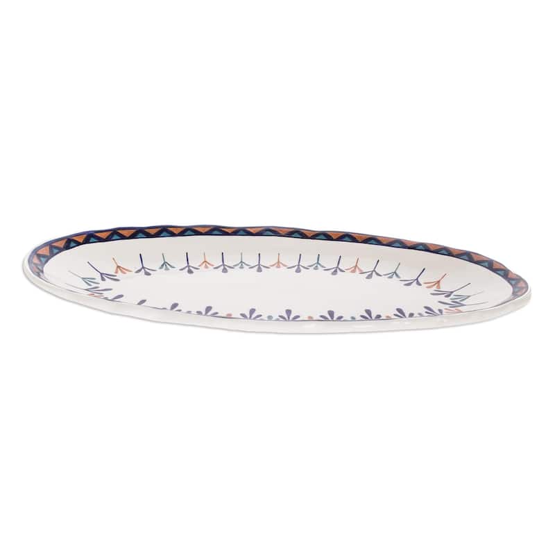 Novica Handmade Antigua Breeze Ceramic Oval Platter (19 Inch)