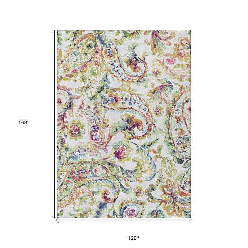 HomeRoots Paisley Transitional Rectangle Outdoor Rug