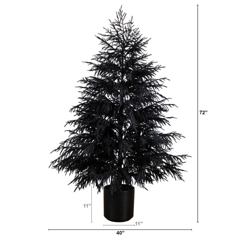 Potted Norfolk Pine Halloween Artificial Tree - 6' - Unlit
