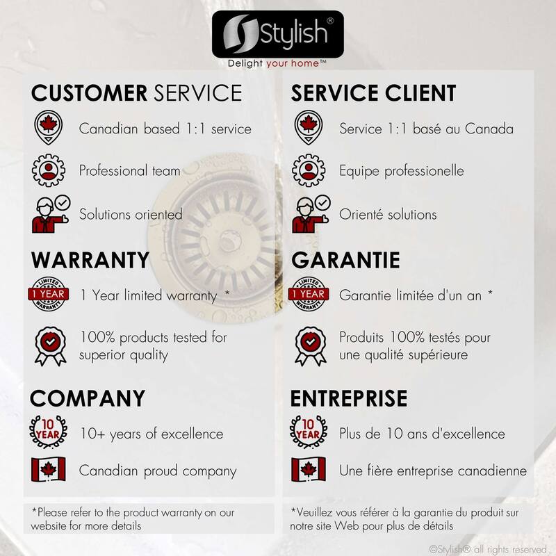 STYLISH 3.5 Inch Kitchen Sink Deep Strainer with Removable Basket in Brushed Gold - Drain Opening: Fits Standard 3.5"