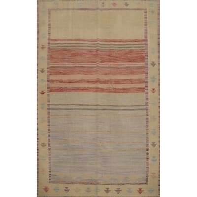Hand Woven Oriental 100% Wool Carpet Southwestern Tribal Multi-Colored Kilim Area Rug - 6' 9'' X 4' 10''