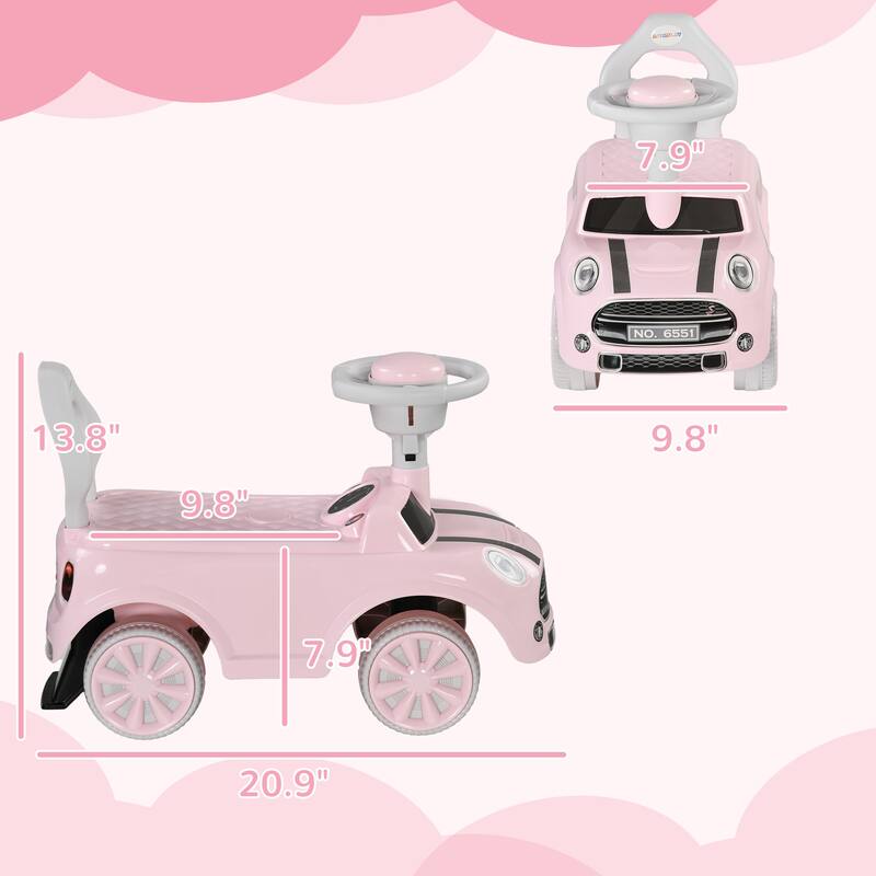 Baby Ride-On Car for Ages 18-36 Months with Foot-to-Floor Design and Horn
