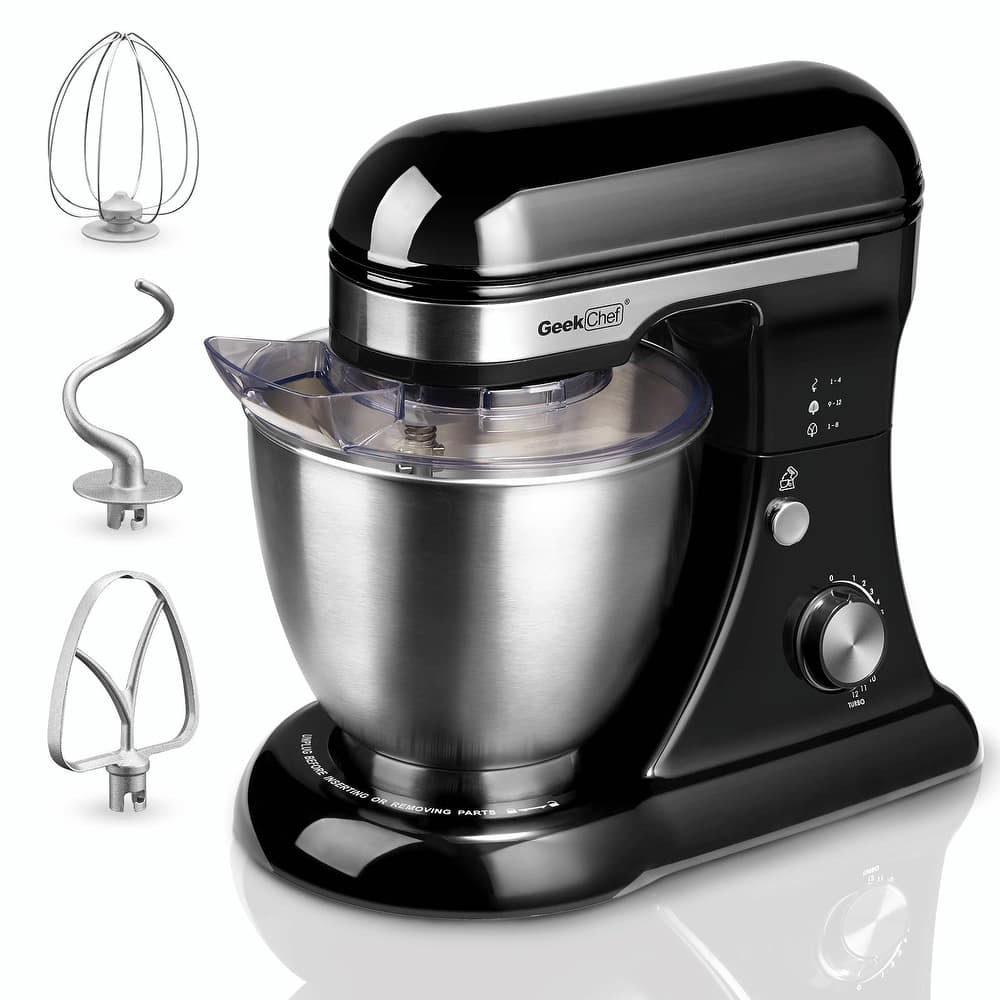 Electric Stand Mixer, 4.8QT, 12 Speeds, Tilt-Head Food Mixer with Dough Hook, Rotary Knob