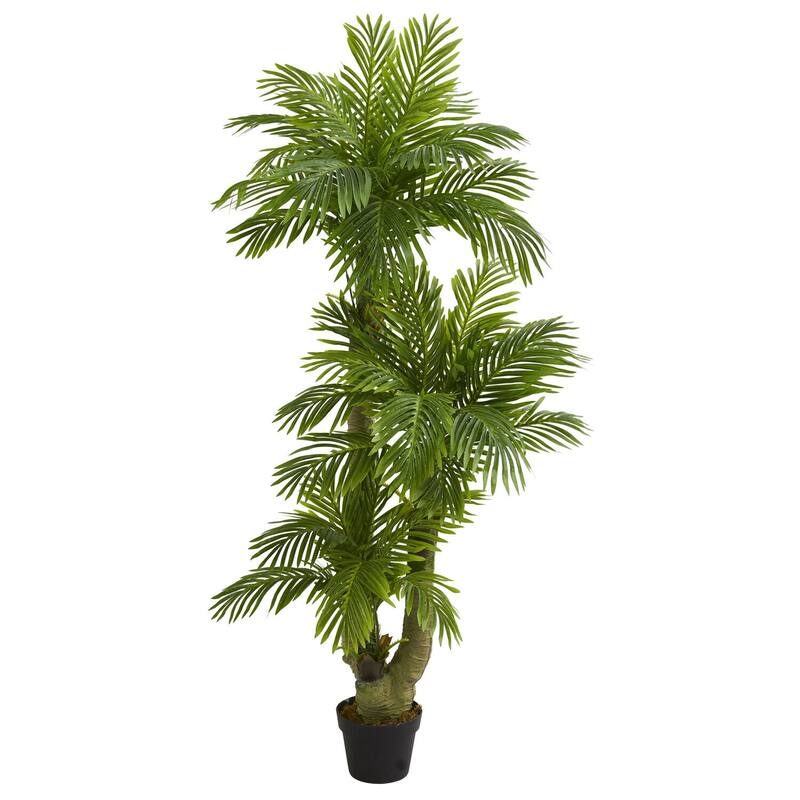 5Ft Artificial Palm Tree - Global Glam Indoor Tree, Realistic Green Fronds, 60" Tall Decor - 5ft.