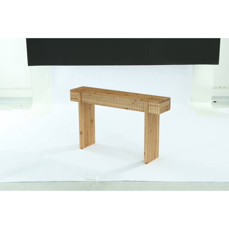 55-Inch Rustic Solid Wood Console Table - Wood Brown