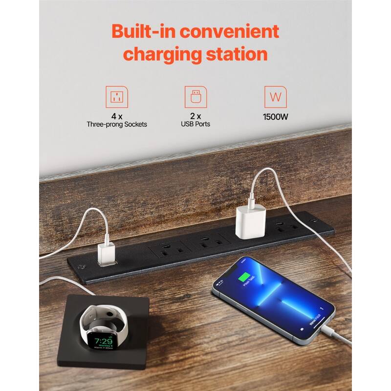 TV Stand with Mount, 48" Adjustable Console for 75-inch TVs - 47.2 x 14.0 x 20.1 in