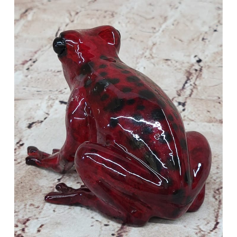 Red Black Poison Dart Tree Frog Bronze Sculpture Figurine Signed Numbered Collectible