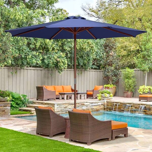 home and garden patio umbrella ribs come out of umbrella Round providing long California Umbrella 7.5' Round Crank