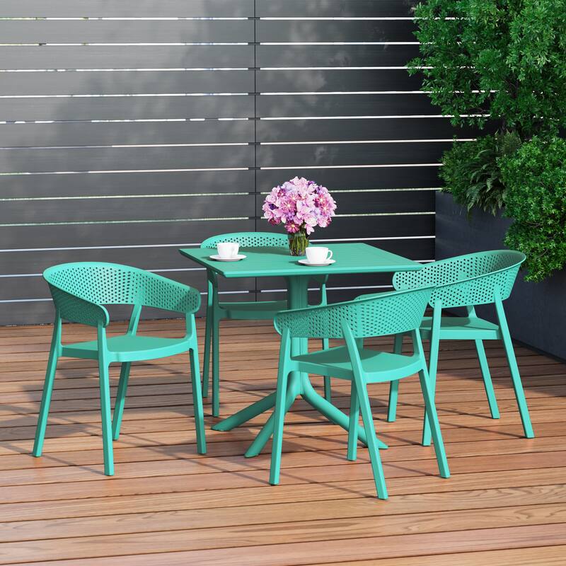 Frond and Form 4-Person Outdoor Square Dining Set