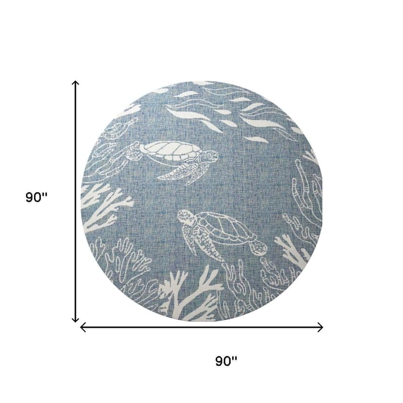 HomeRoots Nautical Coastal Round Area Rug - 8' Round