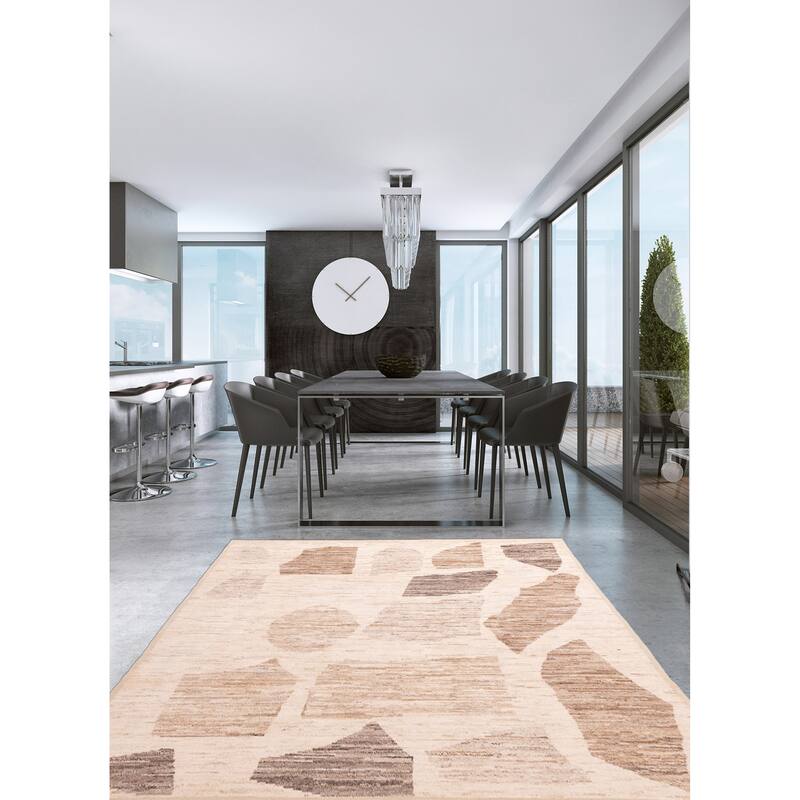 ECARPETGALLERY Hand-knotted Pak Finest Marrakesh Cream Wool Rug - 8'1 x 10'2