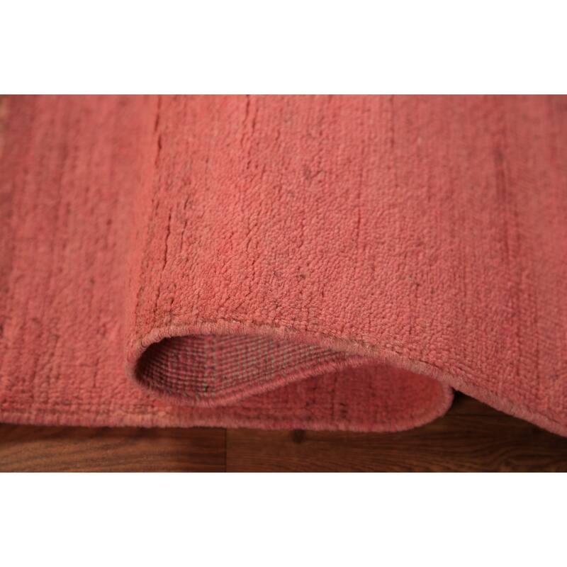 Pink Gabbeh Modern Rug Hand-Knotted Pink Wool Carpet - 2'9" x 3'11"