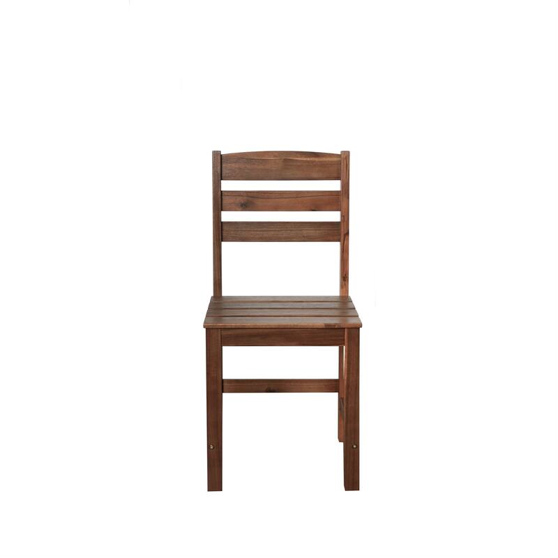 Roomfitters 6-Piece Acacia Wood Outdoor Dining Set with Bench and 4 Chairs, Rectangular Table for Patio and Backyard