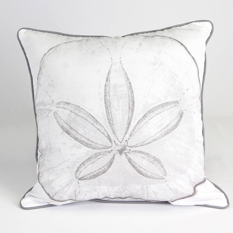 18" x 18" Indoor Throw Pillow - Cream and Gray Sand Dollar
