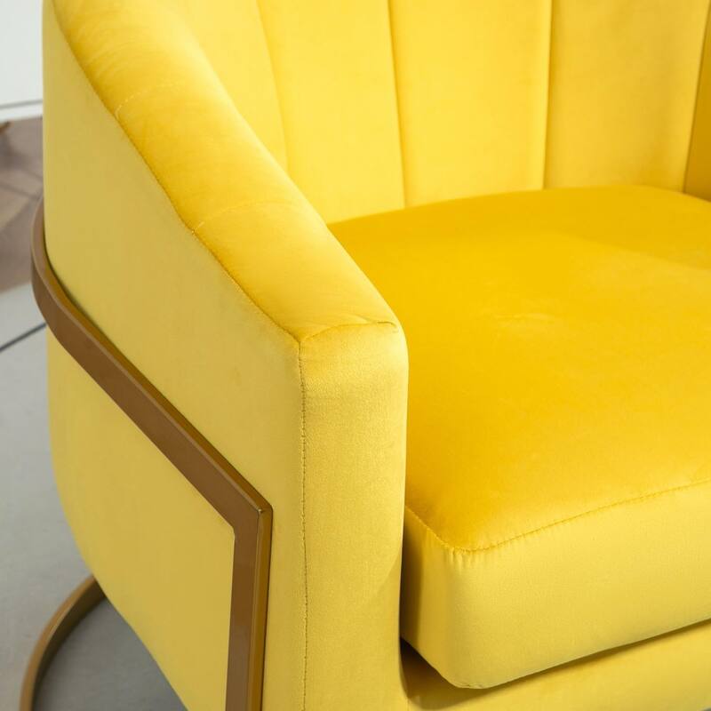 Modern Accent Armchair Luxury Gold Frame and Multi-colored Velvet Material Infuse Elegant Flair