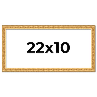 22x10 Frame Gold Real Wood Picture Frame Width 1 inches | Interior