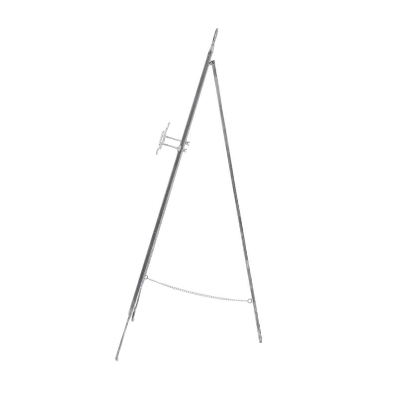 Silver or Gold Metal Traditional Easel with Chain Support - 22 x 21 x 46
