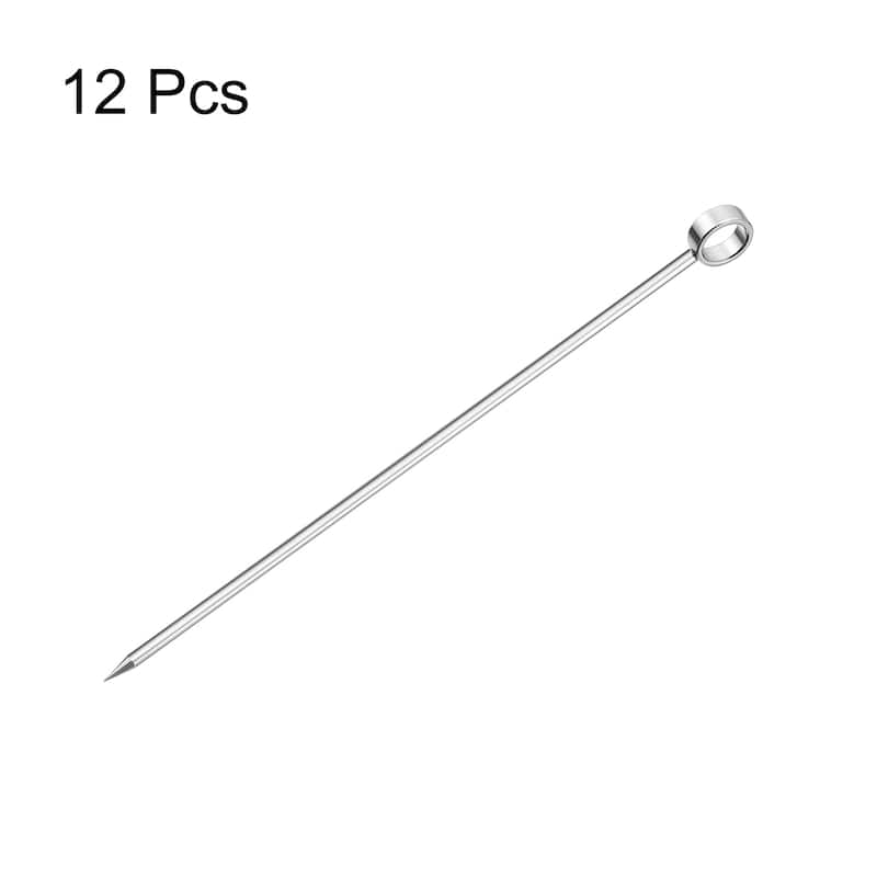 Metal Cocktail Toothpicks Round Ring Drink Picks Cocktail Skewers - Silver