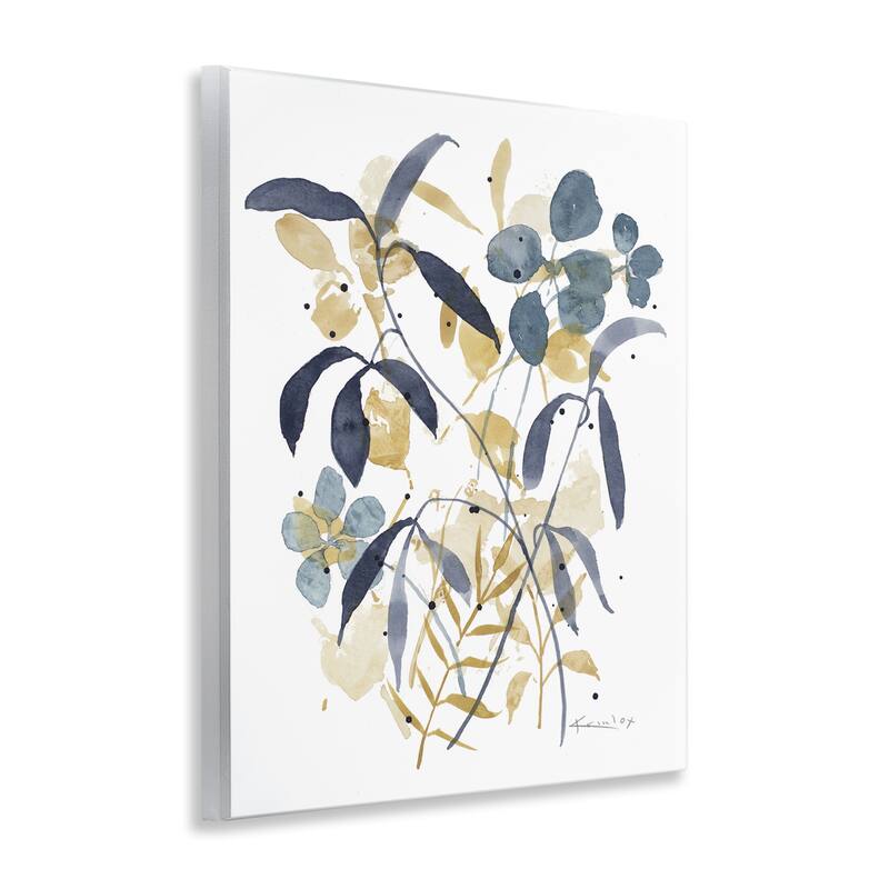 Stupell Blue & Yellow Plant Impressions Wall Plaque Art Design By Krinlox