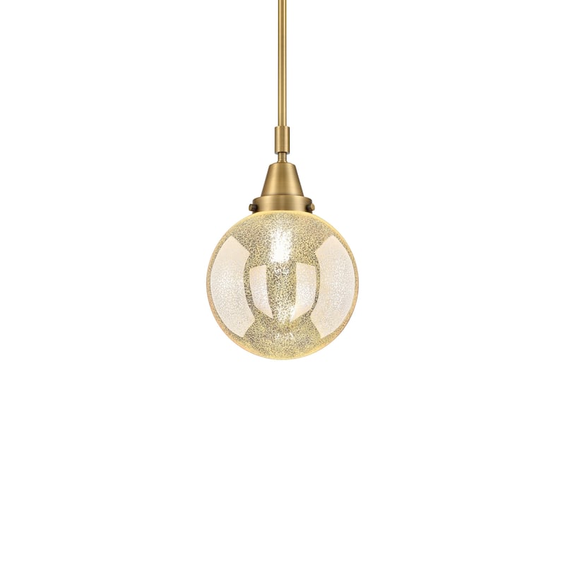 Innovations Lighting 447-1S-13-8 Beacon Pendant Beacon 8" Wide Mini - Brushed Brass / Mercury
