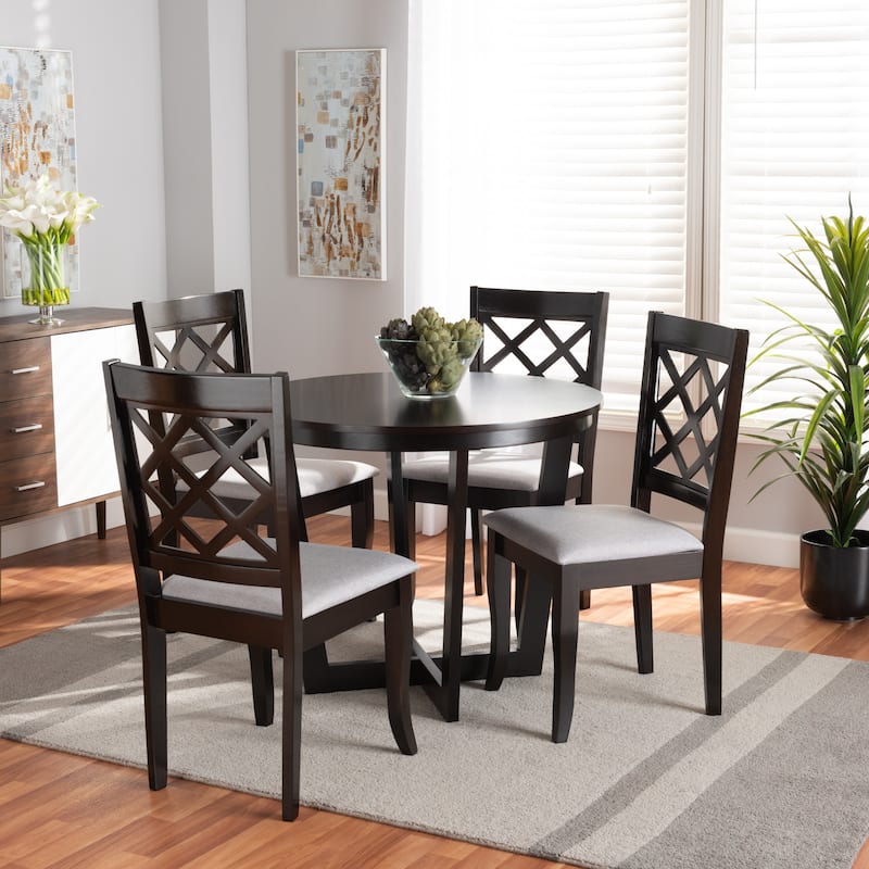 Selby Modern Fabric and Wood 5-Piece Dining Set