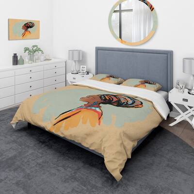 Designart 'Portrait of African American Woman With Turban II' Modern Duvet Cover Set
