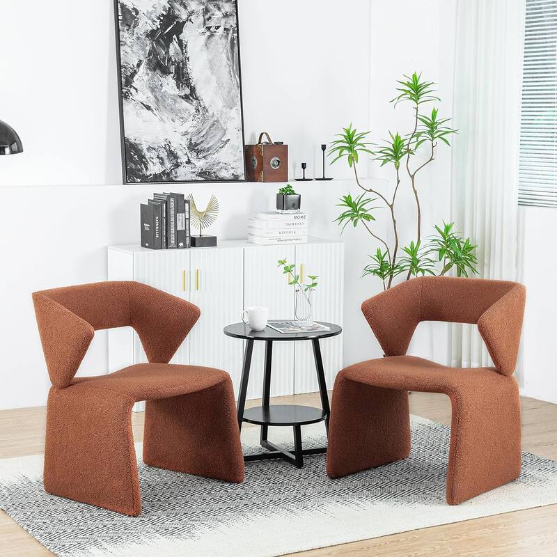 XINMICS Modern Sherpa Accent Chair, Teddy Upholstered Arm Single Sofa, Cozy Fluffy Reading Chair