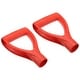 preview thumbnail 1 of 5, 2Pcs 34mm/1.34" Shovel D Grip Handle PP Shovel Handle Replacement D Shaped Grip - Red